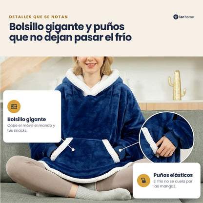 Bolsillo canguro gigante y puños elásticos de la Batamanta Nube