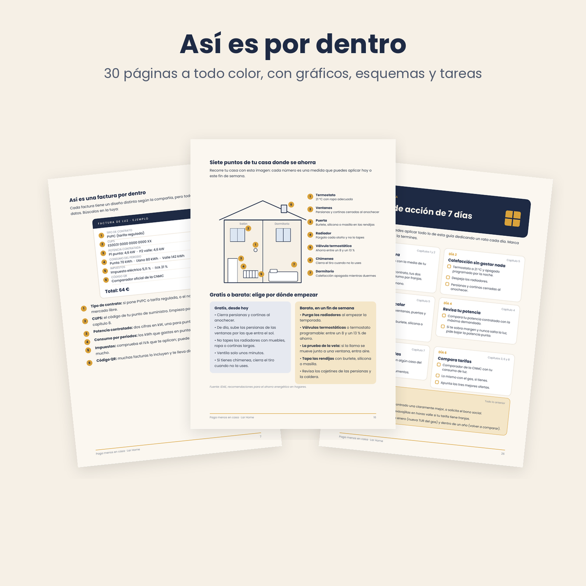 Páginas interiores del ebook Paga menos en casa a todo color