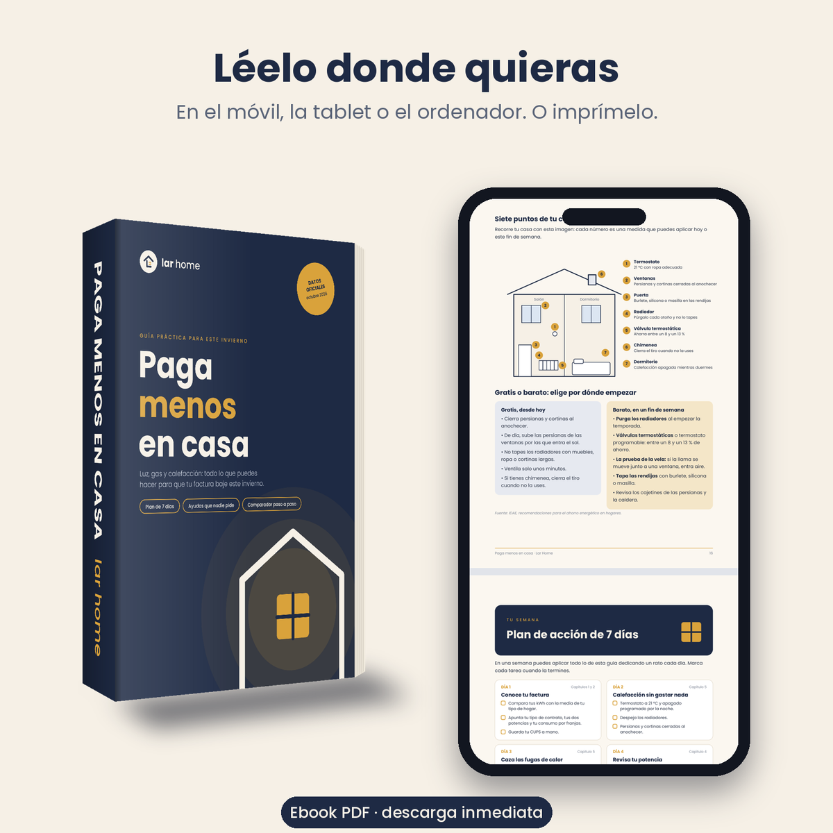 El ebook se lee en móvil, tablet u ordenador, o se puede imprimir